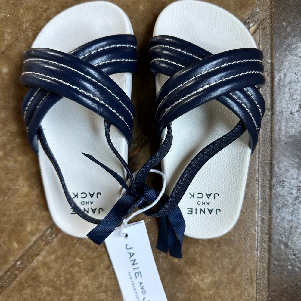 Janie and Jack Navy Kids Sandals Sz 8